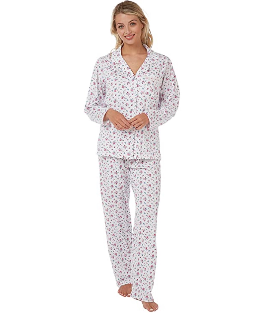 100% Cotton Summer Print Pyjamas Sara Pink - Cherche La Femme
