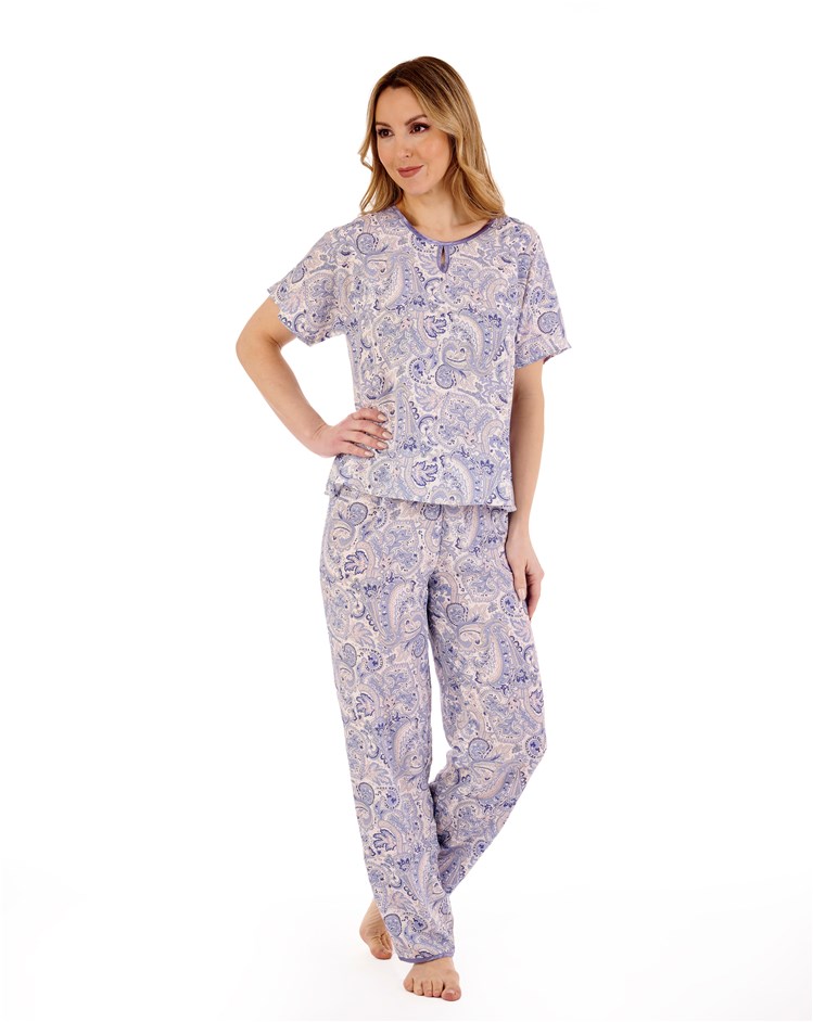 Blue Paisley Print Pyjamas Slenderella PJ88227