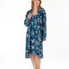 Floral Kimono Wrap Dressing Gown Blue GL88713