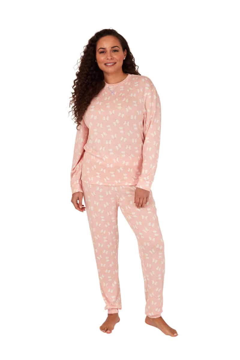 Penguin Print Pyjamas Pink Indigo Sky IN33578