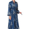 Satin Long Wrap Dressing Gown Monica Ocean Blue MA33972