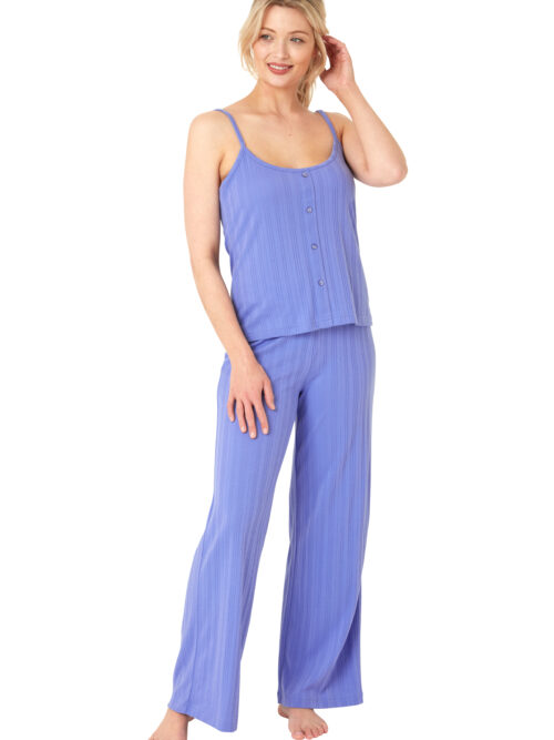 Indigo Sky Soft Rib Pyjamas Beautiful Blue In35599