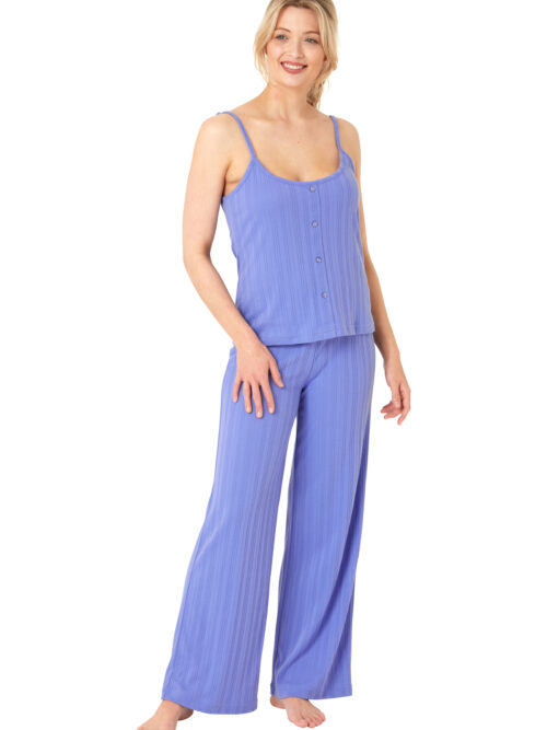 Indigo Sky Soft Rib Pyjamas Beautiful Blue In35599