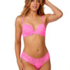 Thong from After Eden Hot Pink Colour with pretty feminine floral lace accents