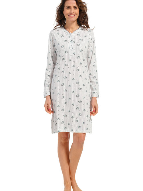 Long Sleeve Organic Cotton Nightdress Pastunette 10232-144-4 Light Grey
